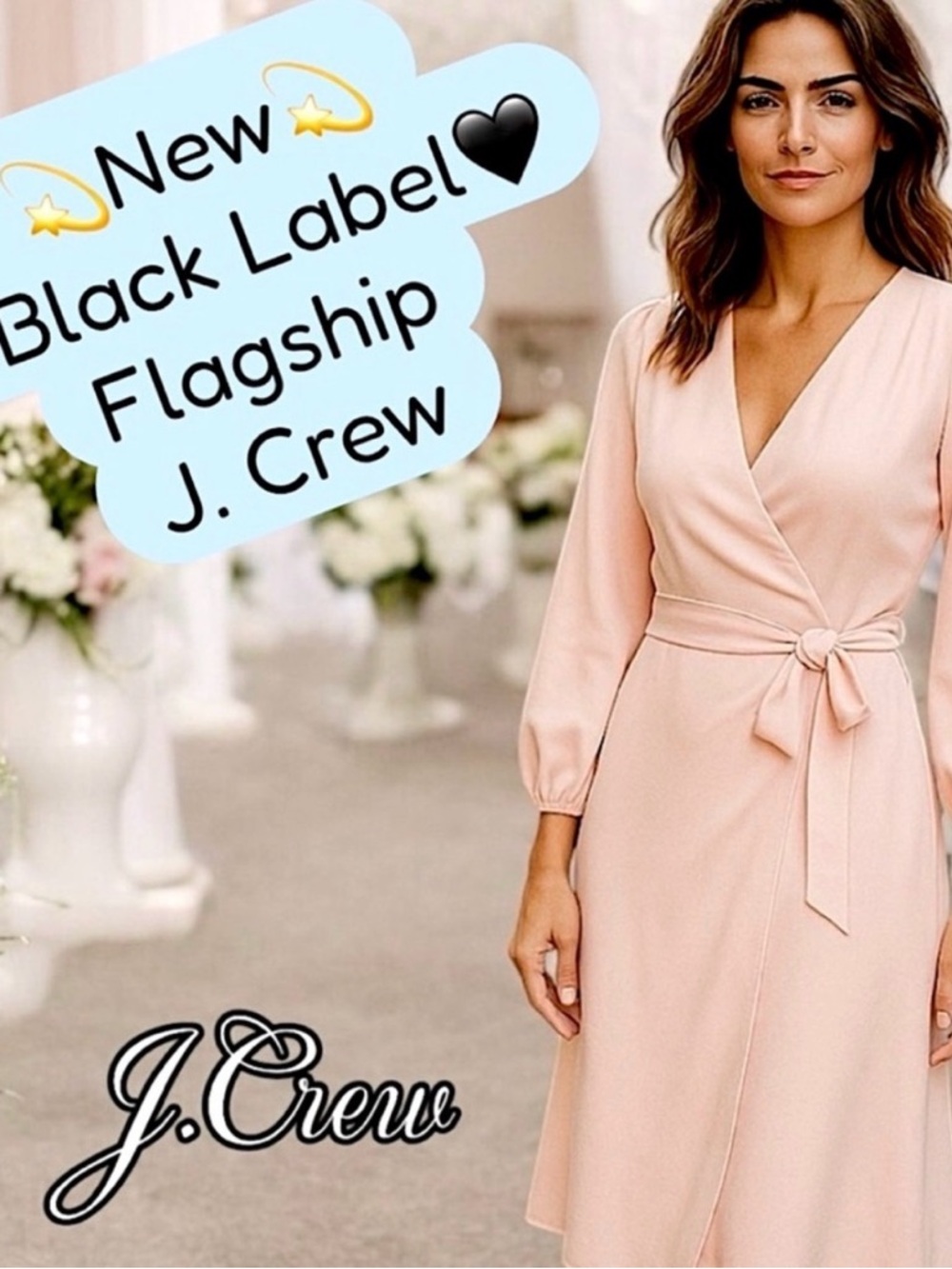 NEW J Crew 🖤 Black Label 🖤 Pink Wrap Dress – Wedding Guest, Fully Lined, Size 6 - Picture 4 of 17